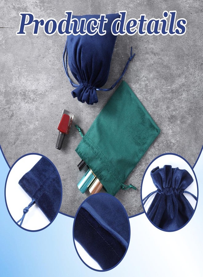 Alrhso 4Pcs Velvet Bags with Drawstrings Velvet Drawstring Bags Pouches Velvets Gift Bag 6.2"x7.8" Fabric Cloth Bag Package Cloth Gift Pouches Jewelry Velvets Bages for Wedding Party Candy - Image 4